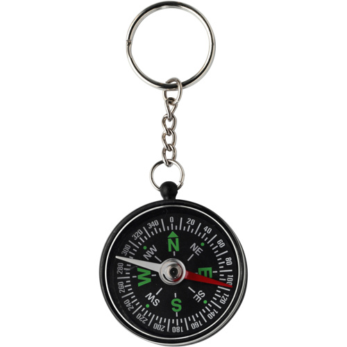Key holder with compass in Black