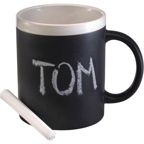 Ceramic mug with chalk