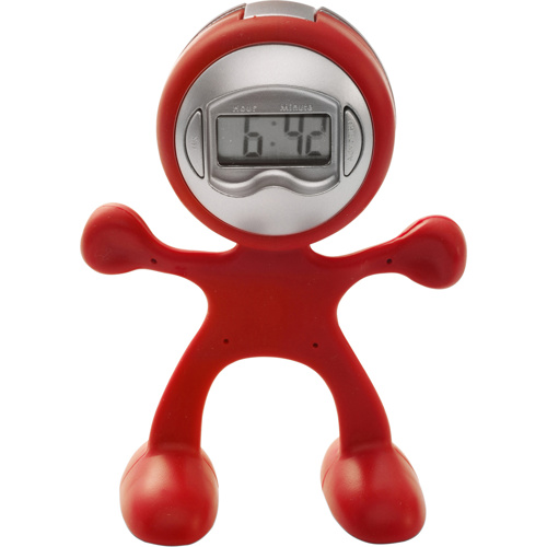 Sport-man clock with alarm in Red