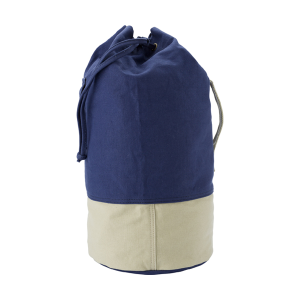 Canvas 16oz duffel bag. in blue-khaki