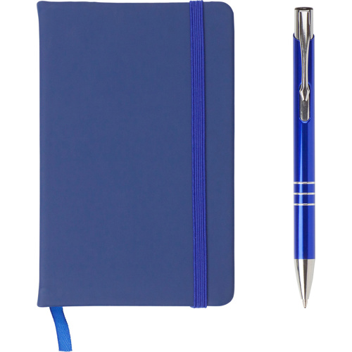 Notebook with ballpen (approx. A6) in Blue