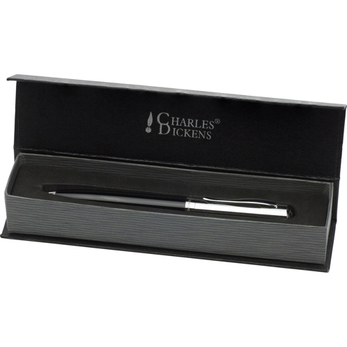 Charles Dickens ballpen. in black-and-silver