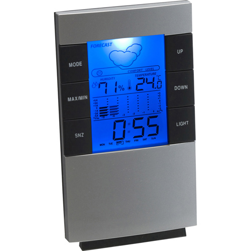Digital weather station in silver