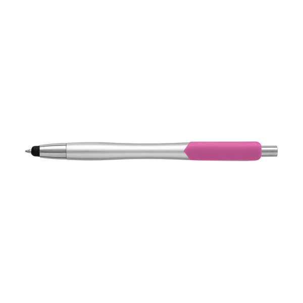 Plastic Ballpen With A Rubber Tip And Black Ink. | Fylde Promotional ...