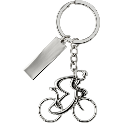 Nickel plated keychain. in Silver