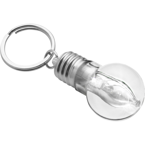 Light bulb key holder in transparent