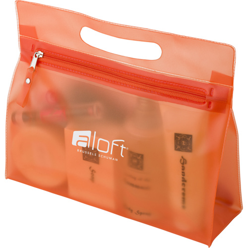 Frosted toilet bag in Orange