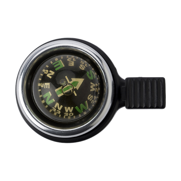 Bicycle bell with compass.