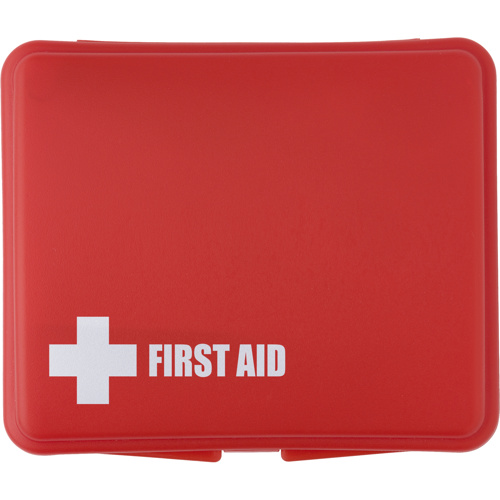 First aid kit in a plastic box, 10pc in red