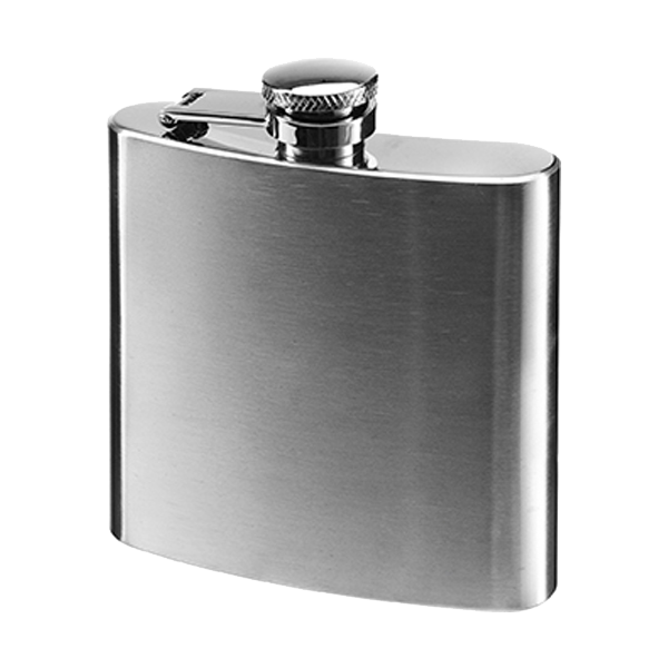 6oz Stainless steel hip flask in brown