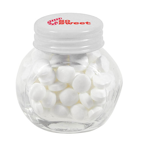 Small glass jar with mints