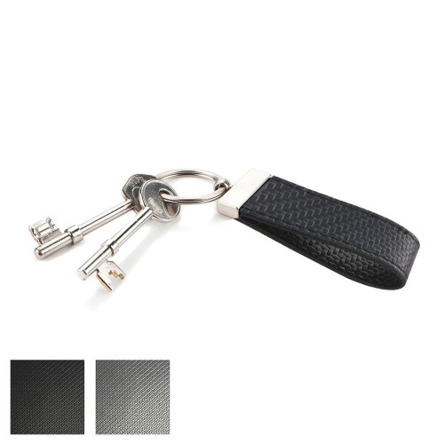 Carbon Fibre Effect Large Loop Key Fob with a Swivel Split Ring