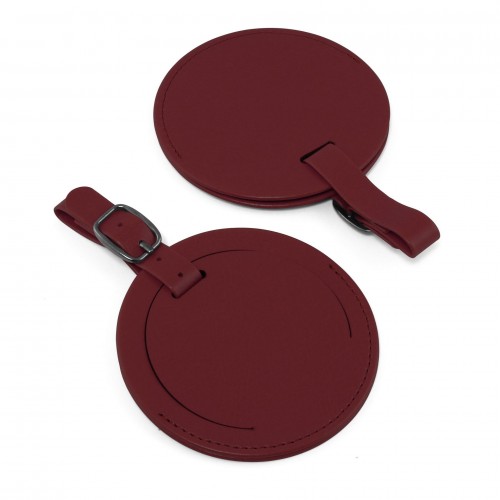 Belluno Coloured  PU Round Luggage Tag with a Security Flap