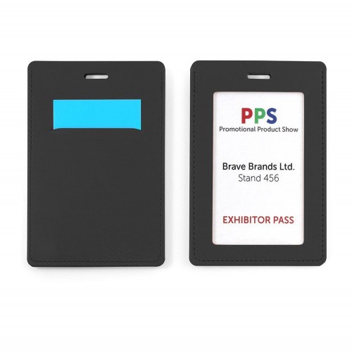 Belluno Colours PU  Landscape ID Card Holder for a Lanyard or Clip, with a Card slot to the rear.