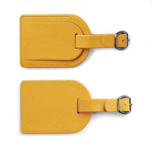 Small Luggage Tag with Security Flap in Soft Touch Vegan Torino PU.