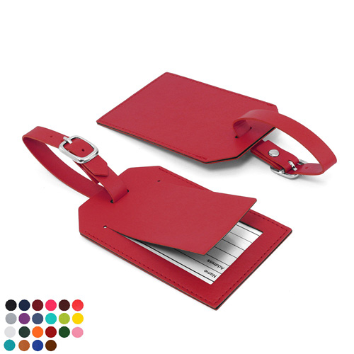 Belluno PU Rectangle Luggage Tag with Security Flap to obscure the printed address card