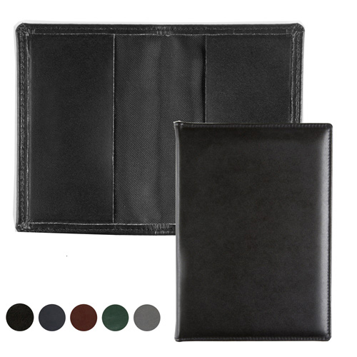 Hampton Leather Card Case with two raw cut leather pockets.