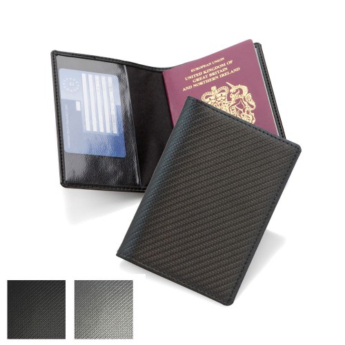 Carbon Fibre Textured Basic Passport Wallet