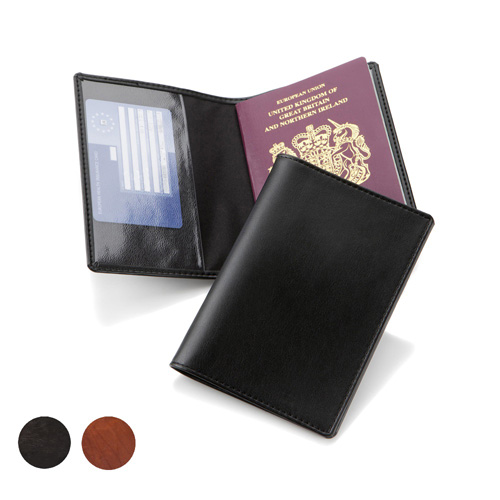 Richmond Deluxe Nappa Leather Passport Wallet with clear pockets
