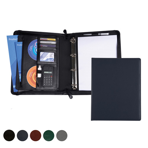 Hampton Leather A4 Deluxe Zipped Ring Binder
