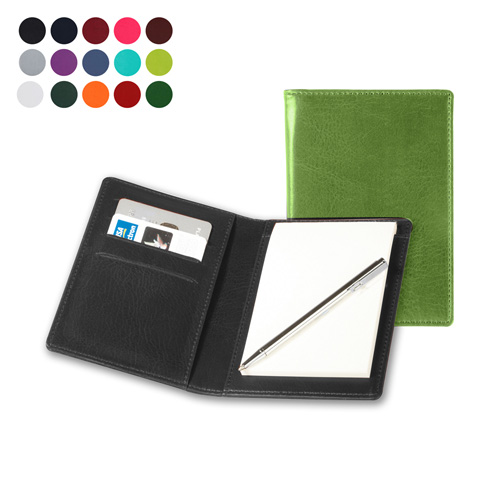 Pocket Jotter with Credit Card Pockets and Pen in a choice of Belluno Colours