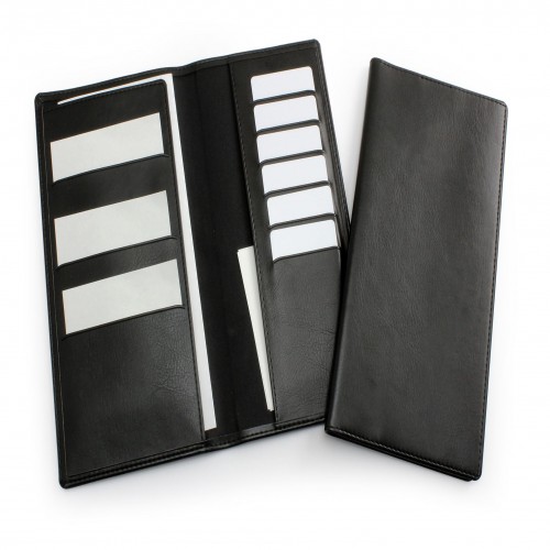 Black Travel Wallet in Leather Look Belluno PU.