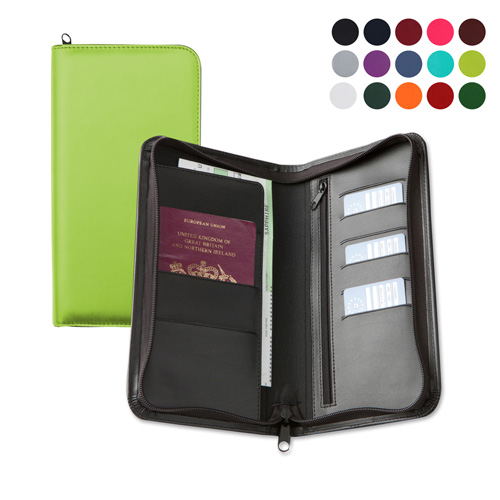 Zipped Travel Wallet in a choice of Belluno Colours