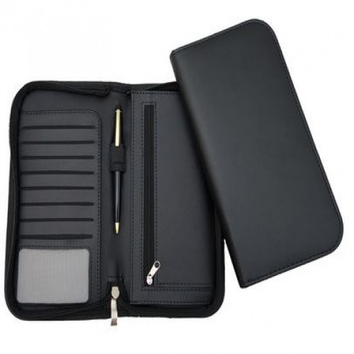 Clapham PU Deluxe Zipped Travel Wallet