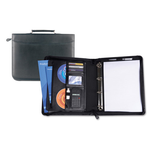 Black Houghton A4 Zipped Ring Binder With Calculator And Carry Handle