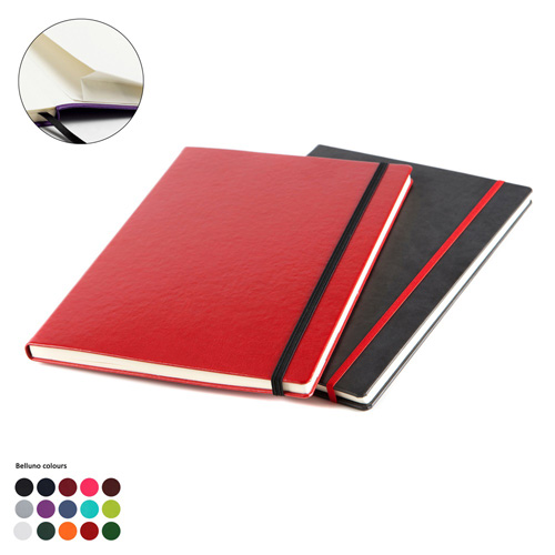 Belluno A4 Casebound Notebook with Elastic Strap in a choice of Belluno Colours