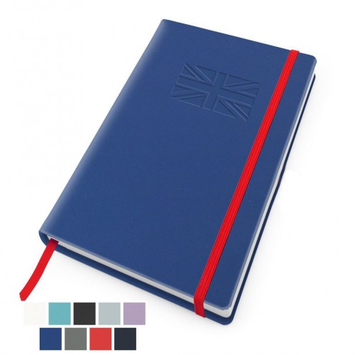 RECYCOPLUS Recycled A5 Casebound Notebook with Elastic Strap in 5 Colours