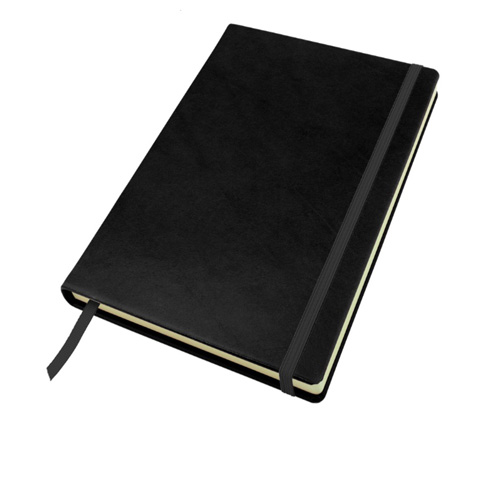 Richmond Deluxe Nappa Leather A5 Casebound Notebook with Elastic Strap and Envelope Pocket