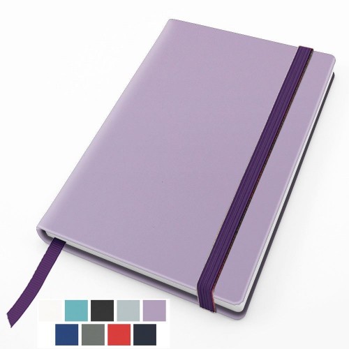 RECYCOPLUS Recycled Pocket Casebound Notebook with Elastic Strap in 5 Colours