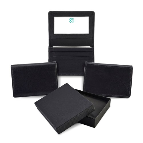 Sandringham Nappa Leather Business Card Holder with Travel or Oyster Card Window