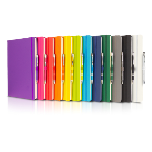 Soft Feel PU Dunn A4 Notebook & Pen Set