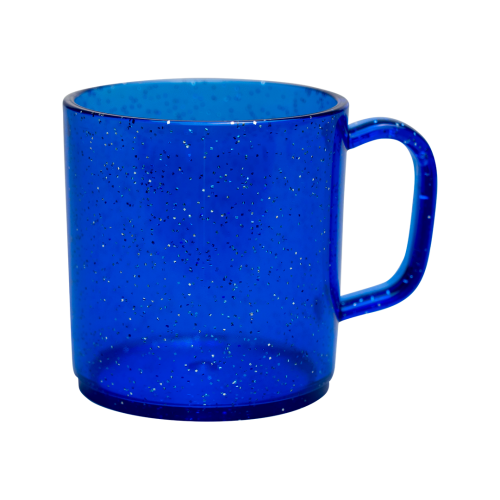 Plastic Mug Blue Glitter