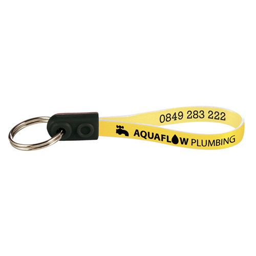 Custom Printed 1 Colour for you Made in the UK Ad Loop Key Ring Fobs 
