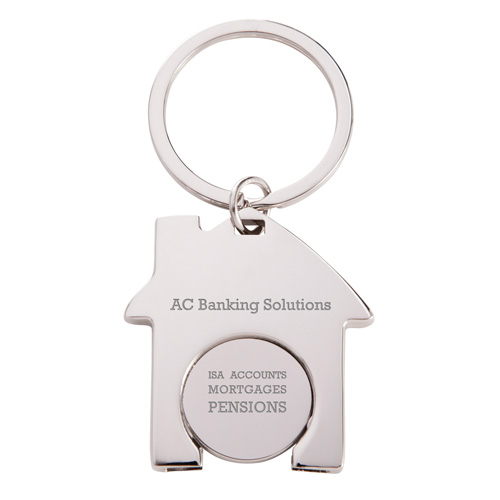 House Trolley Keyring in silver