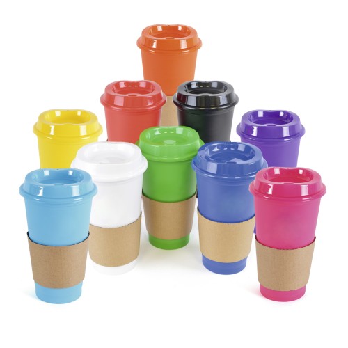 Cafe 500Ml Plastic Single Walled Take Out Style Coffee Mug in 
