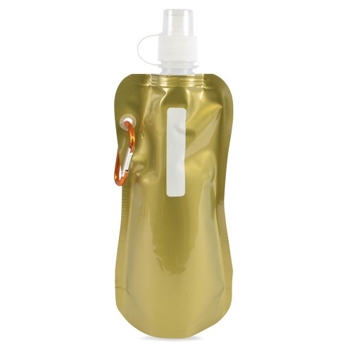 Fold Up 400ml Metallic Bottle in Yellow