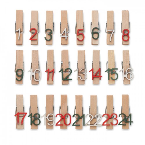 24 clip advent calendar set in Brown