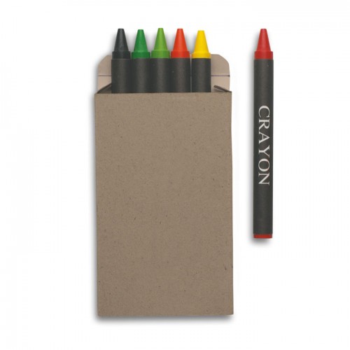 Carton of 6 wax crayons in multicolour