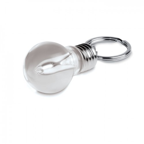 Light bulb shape key ring in transparent