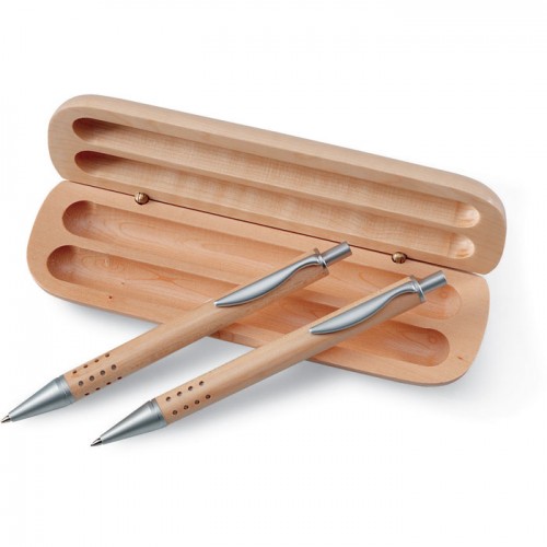 Pen gift set in wooden box in 