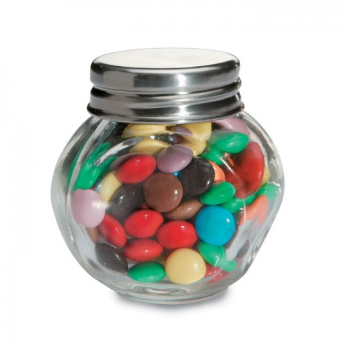 Chocolates in glass holder      in white
