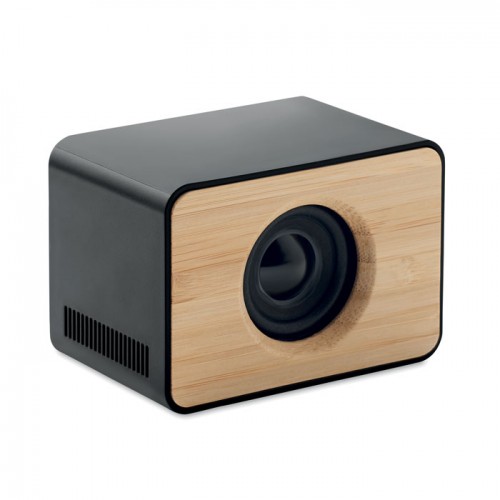 5.0 wireless Bamboo speaker in black