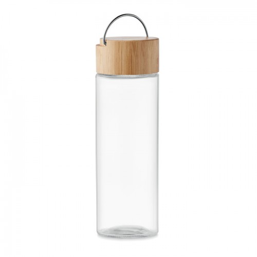 Glass bottle 500ml, bamboo lid in 