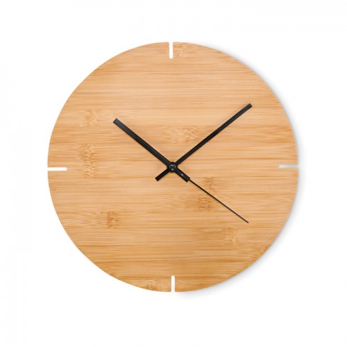ESFERE - Round shape bamboo wall clock in 