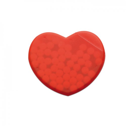 Heart shape peppermint box in red
