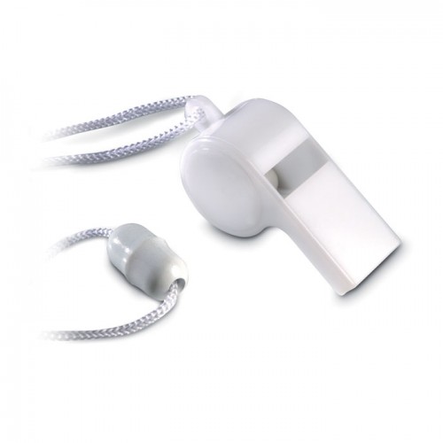 Whistle with security necklace in white